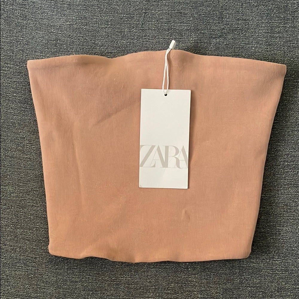 Zara Beige Strapless Top
